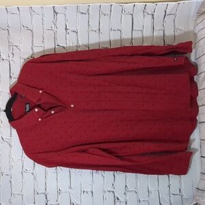 CHAPS‎ Men’s Red Cotton Flannel Dog & Ball Long Sleeve Button Up Shirt Size XXL